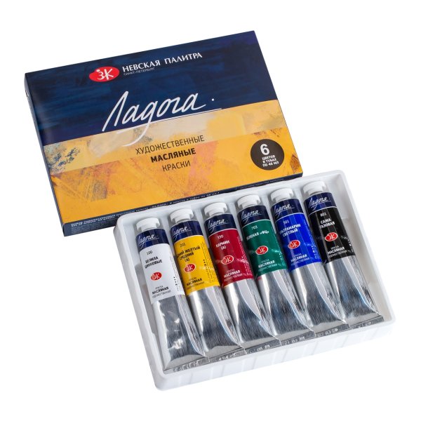 Набор масляных красок ЛАДОГА 6 шт х 46 мл, картон NP-1241080