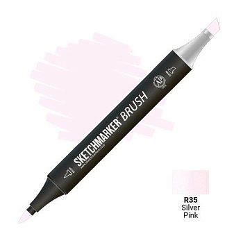 Маркер SKETCHMARKER Brush двухсторонний на спирт.основе R35 Серебристо розовый MPSMB-R35 Маркер SKETCHMARKER Brush двухсторонний на спирт.основе R35 Серебристо розовый MPSMB-R35