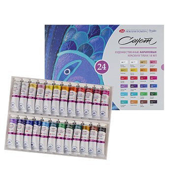 Набор акриловых красок СОНЕТ 24 шт х 18 мл, картон NP-28412525