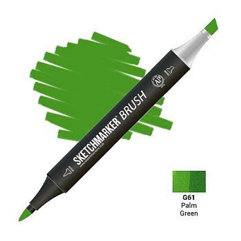 Маркер SKETCHMARKER Brush двухсторонний на спирт.основе G61 Зеленая пальма MPSMB-G61