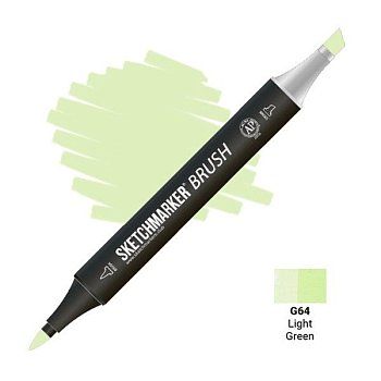 Маркер SKETCHMARKER Brush двухсторонний на спирт.основе G64 Светло зеленый MPSMB-G64