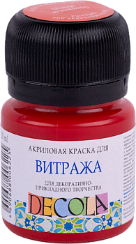 Краска акриловая для витража DECOLA банка 20 мл, 315 Оранжевая NP-4226315