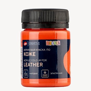 Краска акриловая по коже DECOLA банка 50 мл, 355 Коралловая NP-26128355