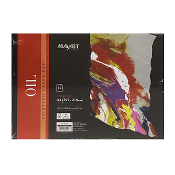 Альбом для масла MayArt 240 г/м2 A4 297 x 210 мм 12 л, 100% целлюлоза, склейка MA00297