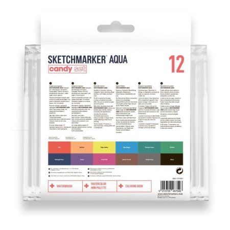 Набор акварельных маркеров SKETCHMARKER Aqua Candy Set 12 цв MPSMA-12CAND