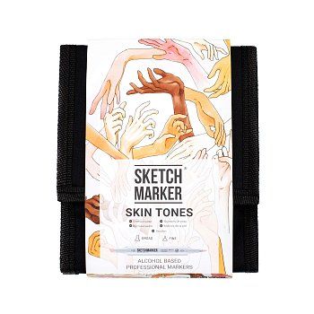 Набор маркеров SKETCHMARKER Skin tones 12 шт оттенки кожи + сумка органайзер MP12skin