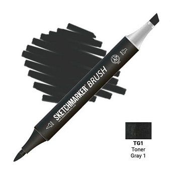 Маркер SKETCHMARKER Brush двухсторонний на спирт.основе TG1 Тонированный серый 1 MPSMB-TG1