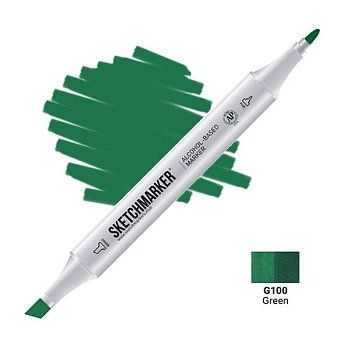 Маркер SKETCHMARKER двухсторонний на спирт.основе G100 Зеленый MPSM-G100