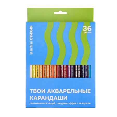 Набор акварельных карандашей Стихия 36 цв в картонной упаковке MPST03006